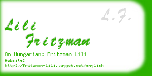 lili fritzman business card